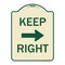 Signmission Keep Right Right Arrow Heavy-Gauge Aluminum Architectural Sign, 24" x 18", TG-1824-23891 A-DES-TG-1824-23891 - alternate 1